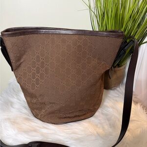 Gucci Brown Monogram Shoulder Bag